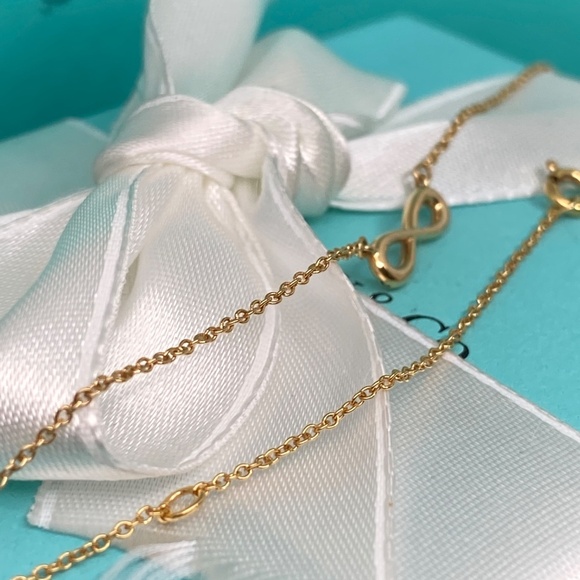 Tiffany & Co. mini Infinity rose gold necklace 18k retired 16-18” retired - Picture 7 of 7